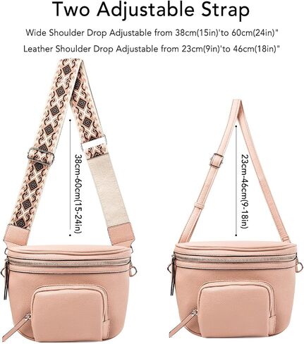letech+ Crossbody Bags for Women Vegan Leather Purses Small Shoulder Handbags with Wide Strap,Waist Bag Travel Belt Bags for Women Men (Naked) in Saudi Arabia