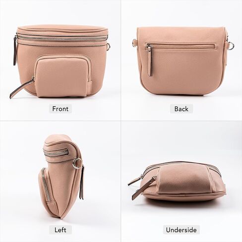 letech+ Crossbody Bags for Women Vegan Leather Purses Small Shoulder Handbags with Wide Strap,Waist Bag Travel Belt Bags for Women Men (Naked) in Saudi Arabia