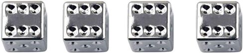 4pcs Universal Vehicle Wheel Stem Tyre Air Valve Stem Caps Dice Shape Universal Stem Covers for Cars, SUVs, Bike, Trucks (Silver) in Kuwait