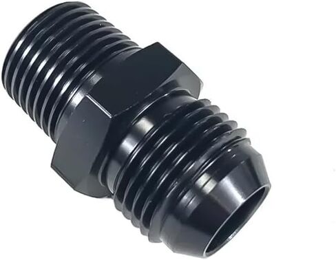 6AN ذكر مضيئة إلى 3/8 ''NPT ذكر وصلة أنابيب الخراطيم محول الاتحاد موصل الألومنيوم مستقيم الأسود بأكسيد in Kuwait