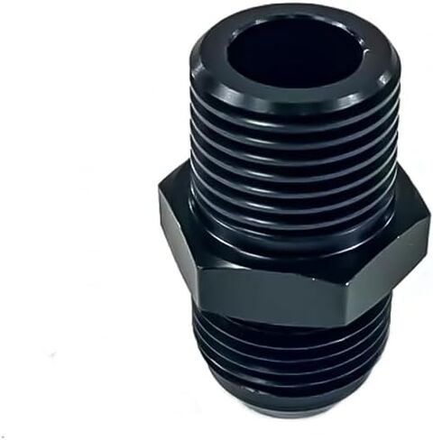 6AN ذكر مضيئة إلى 3/8 ''NPT ذكر وصلة أنابيب الخراطيم محول الاتحاد موصل الألومنيوم مستقيم الأسود بأكسيد in Kuwait