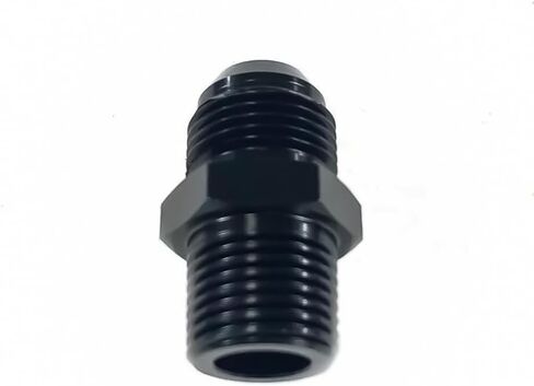 6AN ذكر مضيئة إلى 3/8 ''NPT ذكر وصلة أنابيب الخراطيم محول الاتحاد موصل الألومنيوم مستقيم الأسود بأكسيد in Kuwait