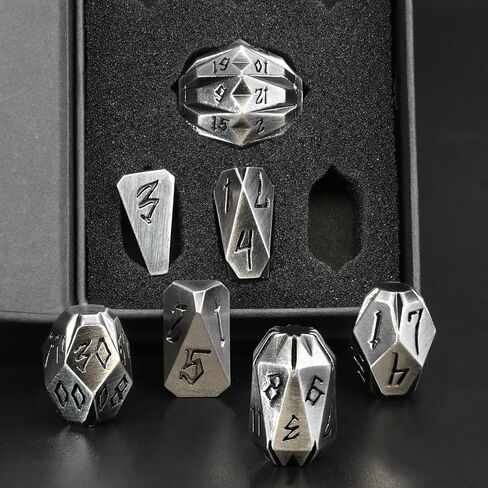 Dice DND Metal Polyhedral Dice Set, ZHOORQI Stonehenge Theme RPG Dice for Dungeons and Dragon, RPG Role Playing Table Game Cool Unique Dice Accessories（JS-Bronze） in Kuwait