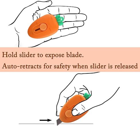 2Pcs Mini Box Cutter,Fridge Magnet,Mini Portable Utility Knive, Envelope Cutter, Package & Box Opener, Safe Blade Retracts Automatically,Right or Left Handed,Keychain Box Opener,Paper Cuts in Saudi Arabia