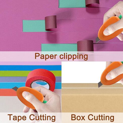 2Pcs Mini Box Cutter,Fridge Magnet,Mini Portable Utility Knive, Envelope Cutter, Package & Box Opener, Safe Blade Retracts Automatically,Right or Left Handed,Keychain Box Opener,Paper Cuts in Saudi Arabia