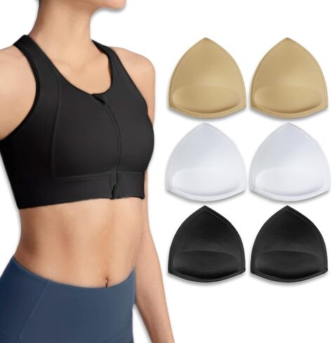Removable Bra Pads Inserts for Sports Bra with a little Push Up Pack of 3 pairs in Saudi Arabia