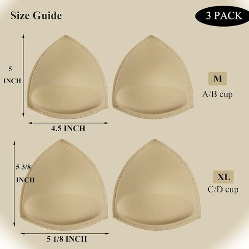 Removable Bra Pads Inserts for Sports Bra with a little Push Up Pack of 3 pairs in Saudi Arabia