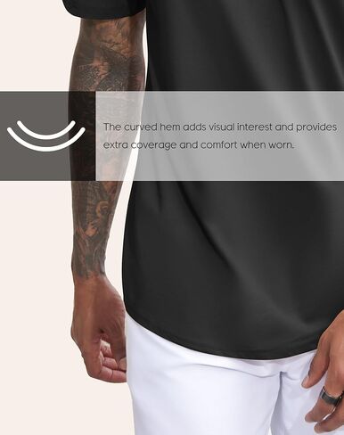 3 Pack Mens t-Shirts 100 Cotton Longline T Shirts Crewneck Long Drop Cut Basic Casual Tee Shirt in Saudi Arabia