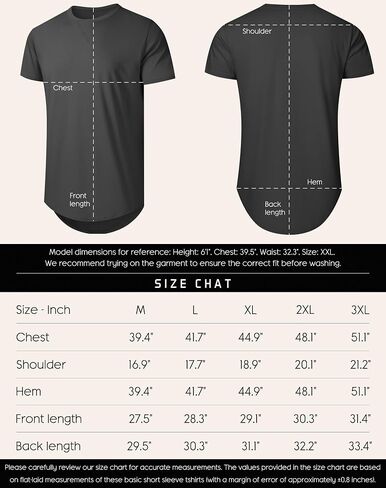 3 Pack Mens t-Shirts 100 Cotton Longline T Shirts Crewneck Long Drop Cut Basic Casual Tee Shirt in Saudi Arabia