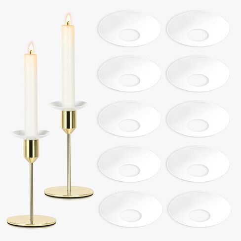 12 Pcs Candle Drip Protectors Bulk for Candlesticks Metal Candle Wax Catcher Plate Candle Bobeches Round Candle Rings for Tapers Candle Drip Guard for Wedding Holiday Party Dinner Church (12, White) in Kuwait