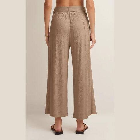 سروال بالازو غير رسمي صيفي للسيدات لعام 2024 بأرجل واسعة وخصر عالٍ مع أحزمة in Kuwait