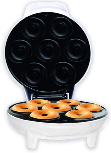 Courant Mini Donut Maker Machine for Holiday, Kid-Friendly, Breakfast or Snack, Desserts & More with Non-stick Surface, Makes 7 Doughnuts, Red in Saudi Arabia