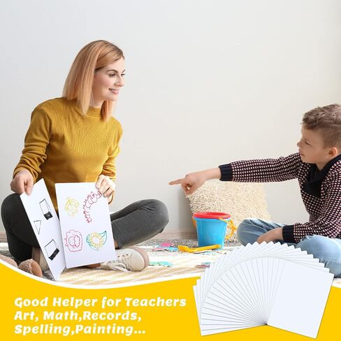 Sherr 50 حزمة من لوحات المسح الجاف ذات الوجهين، لوحات بيضاء صغيرة للمسح الجاف، لوحات بيضاء صغيرة، لوحة كتابة للفصل الدراسي لطلاب المدارس والمراهقين (فارغة، 6 × 9 بوصة) in Saudi Arabia