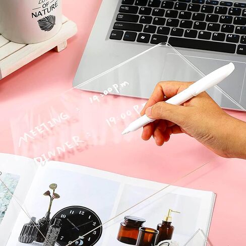 لوحة مسح جافة مضيئة مقاس 11.8 × 7.9 بوصة مع حامل كمذكرة متوهجة ولوحة رسائل LED ولوحة زجاجية ولوحة بيضاء مع 7 أقلام لوحة مسح جافة من الأكريليك مع ضوء للمدرسة والمنزل in Kuwait