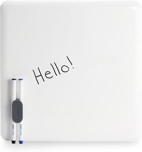 Poppin White Board - 12" x 12" Magnetic Dry Erase Board for Wall or Fridge, 3 Mounting Options (Weekly) in Kuwait