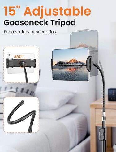 VICTIV 7.5 Feet Tall Phone Tripod, Tripod for iPhone with Remote, Flexible Gooseneck Tripod with Phone Holder, Stable Tripod for Recording Vlog Photo, Cell Phone Stand for iPhone 15 14 13 Pro Max in Saudi Arabia