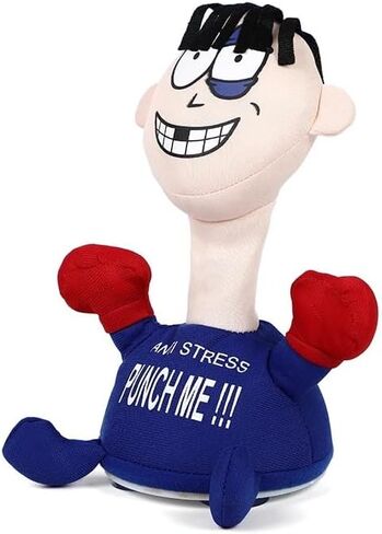 Plush Stress Relief Punching Figure (Orange). Boxing Desktop Toys, Anger Management, Sensory Tool Soft Comfortable Touching Decompress Toy. Comic Gift, Party Fun, Funny, Holiday Funny Tool. in Saudi Arabia