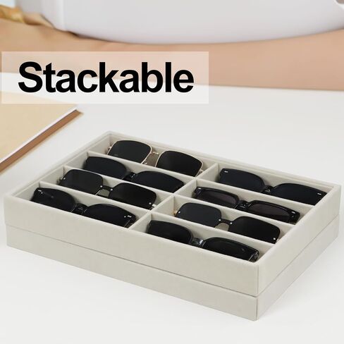 Large Velvet Sunglasses Storage Organizers Jewelry Organizer, Velvet Jewelry Organizer, Large Jewelry Drawer Organizer Tray, Eyeglass Organizer Earring Holder Organizer Ring Display (Sunglass Tray) in Saudi Arabia