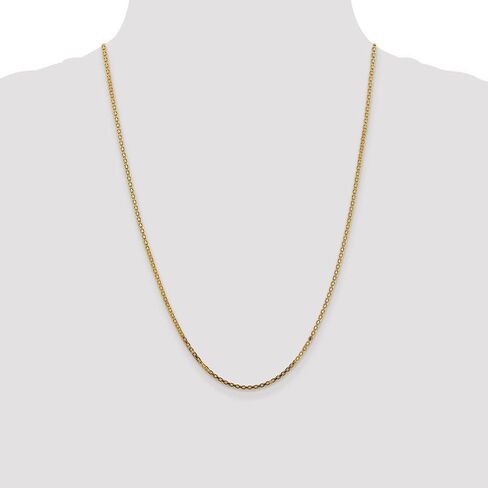 Diamond2Deal 14k Gold 1.8mm Lightweight Bismark Flat Chain Necklace in Saudi Arabia