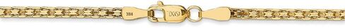 Diamond2Deal 14k Gold 1.8mm Lightweight Bismark Flat Chain Necklace in Saudi Arabia