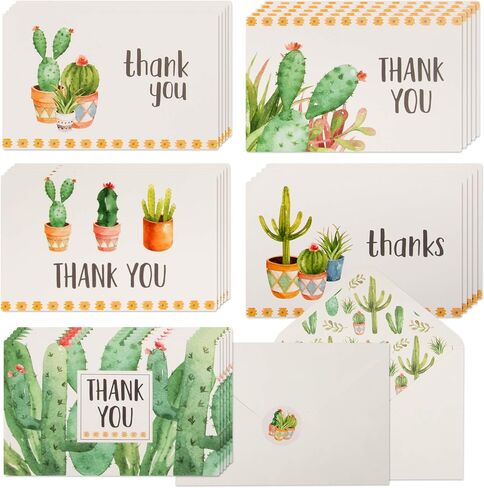 VNS Creations Thank You Cards for Teachers, 10 Pack with Envelopes, Watercolor Designs, Blank Inside, 3.5 x 5.5 in in Saudi Arabia