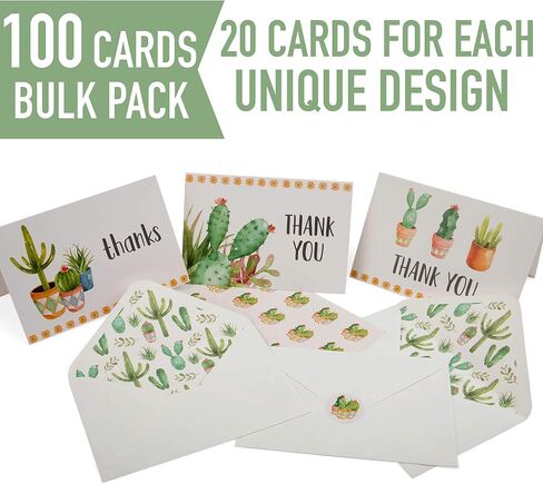 VNS Creations Thank You Cards for Teachers, 10 Pack with Envelopes, Watercolor Designs, Blank Inside, 3.5 x 5.5 in in Saudi Arabia