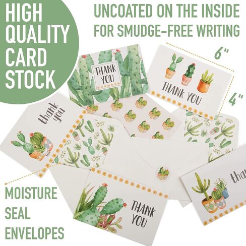VNS Creations Thank You Cards for Teachers, 10 Pack with Envelopes, Watercolor Designs, Blank Inside, 3.5 x 5.5 in in Saudi Arabia