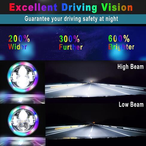 RGB Halo Headlights and Fog Lights Combo, APP Controlled Custom Colors, Music Mode, DOT Approved (RGB Headlights and RGB Fog Lights Combo) in Saudi Arabia