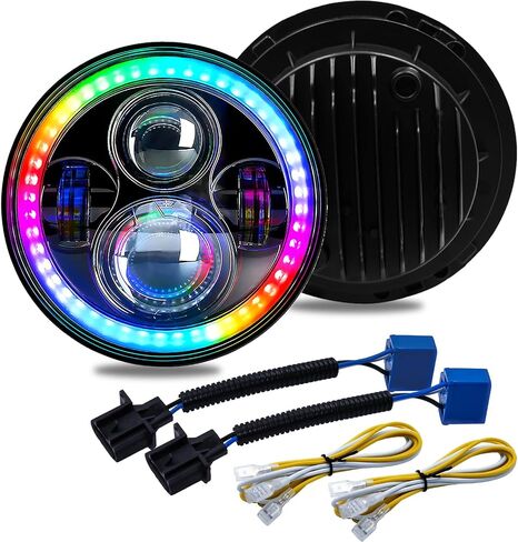 RGB Halo Headlights and Fog Lights Combo, APP Controlled Custom Colors, Music Mode, DOT Approved (RGB Headlights and RGB Fog Lights Combo) in Saudi Arabia
