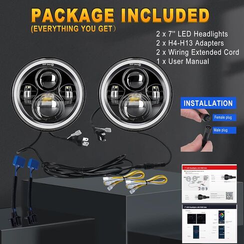 RGB Halo Headlights and Fog Lights Combo, APP Controlled Custom Colors, Music Mode, DOT Approved (RGB Headlights and RGB Fog Lights Combo) in Saudi Arabia