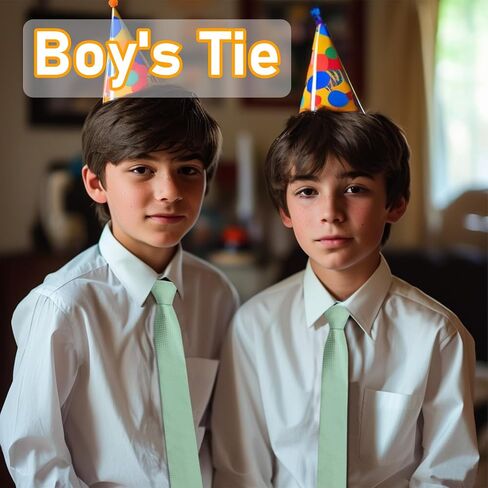 Boys Tie, Black/Red Ties for Boys Solid Color Kids Ties Boy's Self Necktie 10-16 Years in Kuwait
