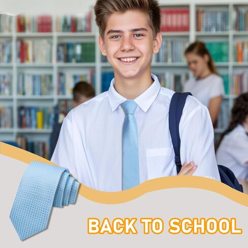 Boys Tie, Black/Red Ties for Boys Solid Color Kids Ties Boy's Self Necktie 10-16 Years in Kuwait