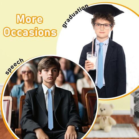 Boys Tie, Black/Red Ties for Boys Solid Color Kids Ties Boy's Self Necktie 10-16 Years in Kuwait