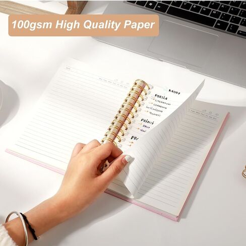 Yoment Pink Notebook Subject Spiral Notebook 6 x 8 College Ruled Bound Journal Notebooks for Work 100 GSM Thick Paper Notebooks for Note Taking School Office Supplies in Saudi Arabia