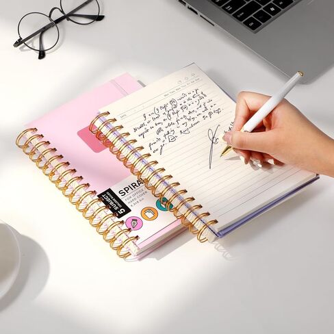 Yoment Pink Notebook Subject Spiral Notebook 6 x 8 College Ruled Bound Journal Notebooks for Work 100 GSM Thick Paper Notebooks for Note Taking School Office Supplies in Saudi Arabia