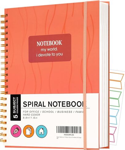 Yoment Pink Notebook Subject Spiral Notebook 6 x 8 College Ruled Bound Journal Notebooks for Work 100 GSM Thick Paper Notebooks for Note Taking School Office Supplies in Kuwait