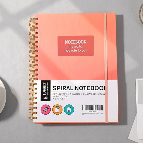 Yoment Pink Notebook Subject Spiral Notebook 6 x 8 College Ruled Bound Journal Notebooks for Work 100 GSM Thick Paper Notebooks for Note Taking School Office Supplies in Kuwait