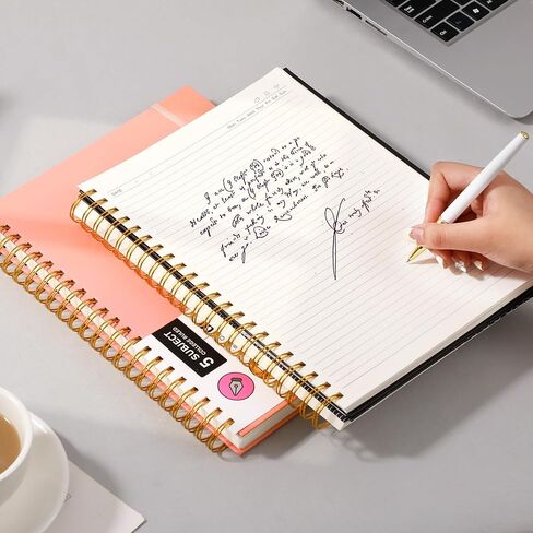 Yoment Pink Notebook Subject Spiral Notebook 6 x 8 College Ruled Bound Journal Notebooks for Work 100 GSM Thick Paper Notebooks for Note Taking School Office Supplies in Kuwait