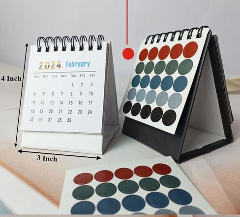 Mini Desk Calendar 2024-2025, 18 Months July 2024 to December 2025 Small Desktop Standing Flip Calendar, Dual Coils 4"x3" Tiny Monthly Planner for Office Home Classroom (Purple) in Saudi Arabia