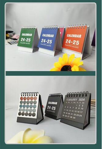 Mini Desk Calendar 2024-2025, 18 Months July 2024 to December 2025 Small Desktop Standing Flip Calendar, Dual Coils 4"x3" Tiny Monthly Planner for Office Home Classroom (Purple) in Saudi Arabia