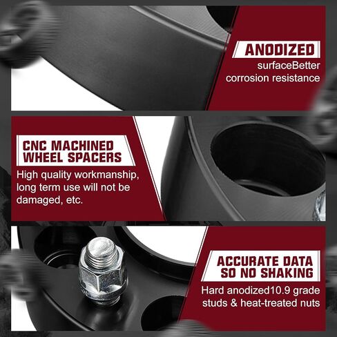 BDFHYK 6X5.5 Wheel Spacers 1.5 inch 6x139.7mm Hub Centric Wheel Spacer Set with M12x1.5 Studs 106mm Center Bore Compatible with 4Runner FJ Cruiser Sequoia Tacoma Tundra Lexus GX470 GX460, Set of 4 in Saudi Arabia