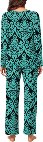 Findsweet 2024 Women's Pajamas Sets 2 Piece Long Sleeve Pj Sleepwear Soft Comfy Tops and Pants with Pockets in Saudi Arabia
