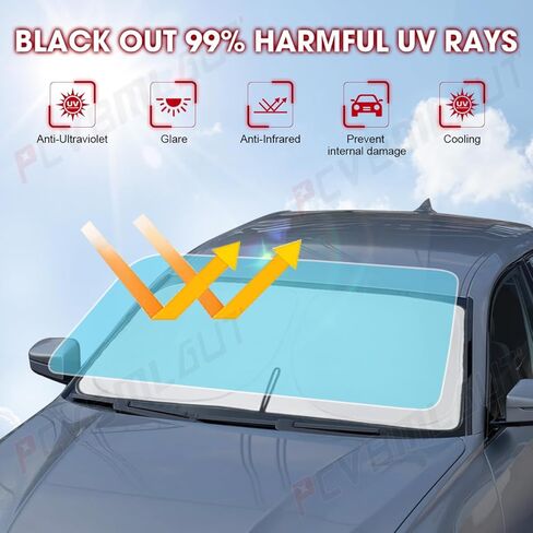 Car Windshield Sun Shade Compatible with Ford Explorer (2016-2019) Car Interior Reflector Sunshade Accessories Foldable Front Window Sun Blocker in Saudi Arabia