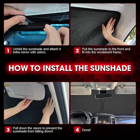 Car Windshield Sun Shade Compatible with Ford Explorer (2016-2019) Car Interior Reflector Sunshade Accessories Foldable Front Window Sun Blocker in Saudi Arabia
