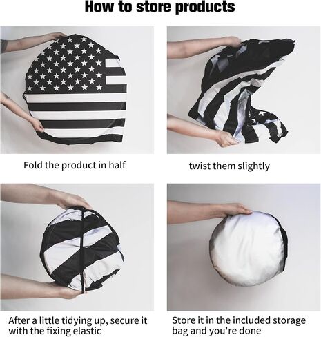 Amiss Car Windshield Shades for Front Window, American Flag Steering Wheel Sun Visor for Most Sedans/SUVs/Trucks Automotive Interior Sun Protection Heat Reduction Accessories - Large in Saudi Arabia
