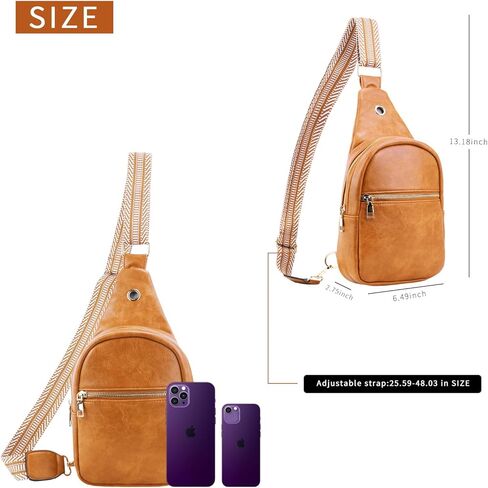 Small Sling Bag for Women Stylish Vintage Fanny Packs Shoulder Bag with Adjustable Shoulder Straps Leather Small Crossbody Bags for travel Chest Bag in Saudi Arabia