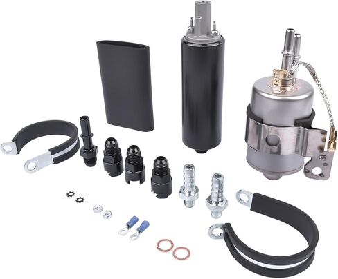 مضخة وقود مضمنة مع منظم فلتر الوقود 58 رطل لكل بوصة مربعة، استبدال مضخة خارجية عالمية عالية الضغط 255LPH # GSL392 ‎GSL392-400-939 400-939 61633737 Fit 1999-2014 Chevy V8 in Kuwait