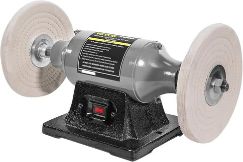 VEVOR Bench Buffer Polisher، آلة تلميع 8 بوصة، محرك 350W 3/4HP مع 3600 دورة في الدقيقة، آلة تلميع مخرطة ثقيلة للمجوهرات، الخشب، الفضة، العنبر، المعدن، اليشم in Kuwait
