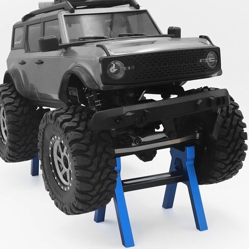 RC Car Stand Aluminum Alloy RC Car Static Display Stand RC Work Stand for 1/18 1/24 TRX4M FCX18 SCX24 FCX24 RC Car Upgrade Parts (Blue) in Saudi Arabia