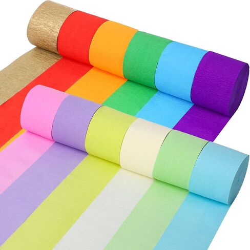 12 Rolls of Crepe Paper Streamers, Colorful Streamers Party Decorations, Crepe Paper Rolls for Birthday Party Supplies, Christmas, Halloween, Wedding, Graduation Celebration, Baby Shower, DIY Crafts in Saudi Arabia